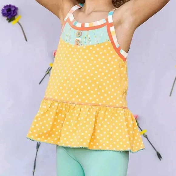 Matilda Jane Dream chasers So Sunny Tank Top girls polka dots toddler patchwork - Picture 1 of 6